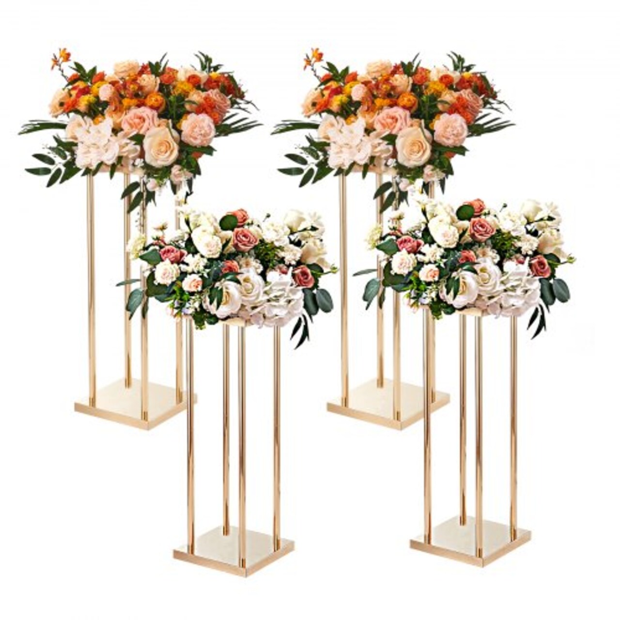 Gold Floral Centerpiece Stands 4PCS, 31.5" High Wedding and Event Display